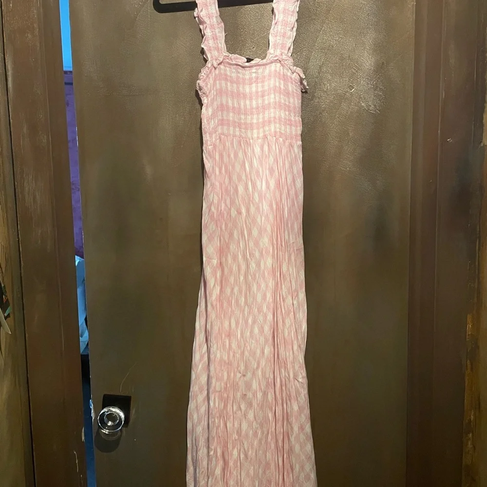 Petal & Pup Pink Checkered Maxi Dress - Picture 6 of 6